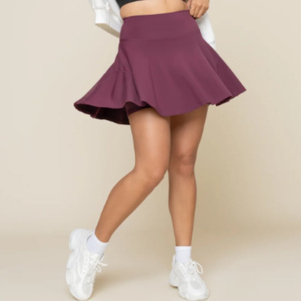 PopFlex Twirl Skort (Longer) plum Small